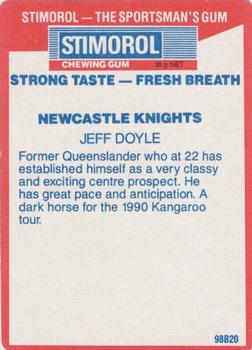 1990 Stimorol NRL #86 Jeff Doyle Back